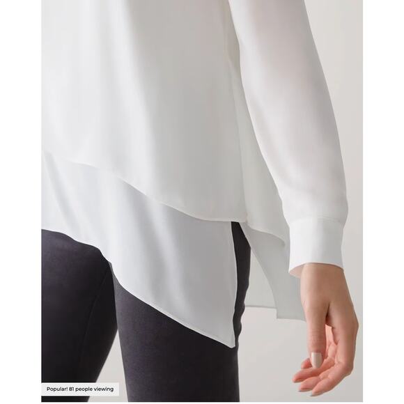 WHBM Long Sleeve V-Neck Ecru Tunic Size Medium NWT - Picture 3 of 9